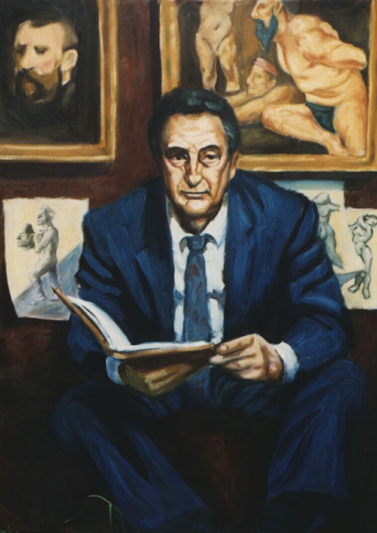 Portrait, oil on canvas, Dr Charles Petrozi. 